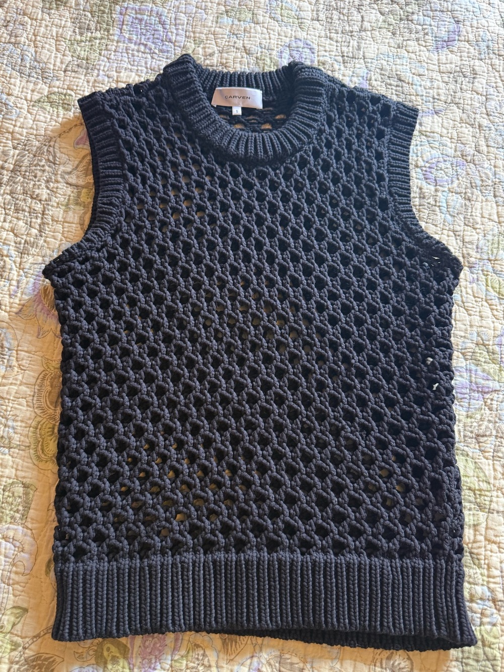 Carven black knit vest